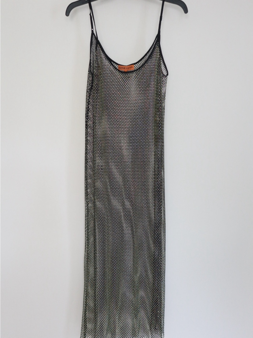 STINE GOYA Black Metallic Mesh Maxi Slip Dress - Picture 3 of 5
